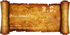Miu Domán névjegykártya